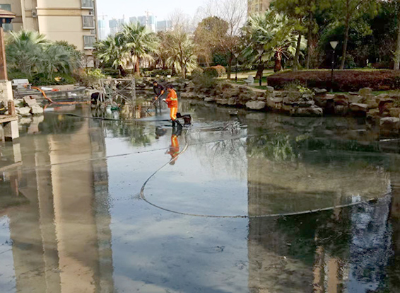 仙游景观池淤泥清理